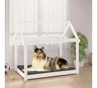 vidaXL Cuccia per Cani Bianca 101x70x90 cm in Legno Massello di Pino