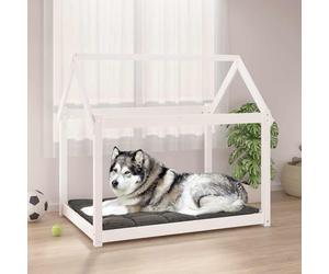 vidaXL Cuccia per Cani Bianca 111x80x100 cm in Legno Massello di Pino