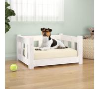 vidaXL Cuccia per Cani Bianca 55,5x45,5x28cm in Legno Massello di Pino