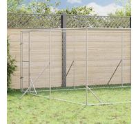 vidaXL Cuccia per Cani da Esterno Argento 4x8x2 m in Acciaio Zincato