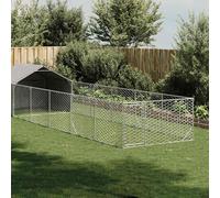 vidaXL Cuccia per Cani da Esterno con Recinto 8x2x1,5m Acciaio Zincato