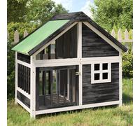 vidaXL Cuccia per Cani Grigia 96x60,5x87 cm in Legno Massello di Pino