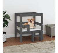 AX Cuccia Cani Legno Massello Pino Grigio Minimalista 55.5x53.5x60cm News 822369