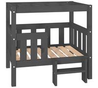 VIDAXL - Cuccia per Cani Grigio 75,5x63,5x70cm in Legno Massello di Pino