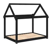 vidaXL Cuccia per Cani Nera 111x80x100 cm in Legno Massello di Pino