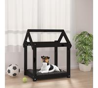 vidaXL Cuccia per Cani Nera 61x50x70 cm in Legno Massello di Pino