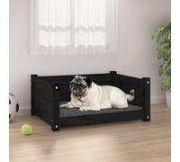 vidaXL Cuccia per Cani Nera 65,5x50,5x28cm in Legno Massello di Pino