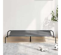 vidaXL Cuccia per Cani Rialzata Grigia 130x80x20cm Textilene e Acciaio