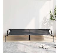 vidaXL Cuccia per Cani Rialzata Nera 130x80x20 cm Textilene e Acciaio