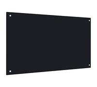 vidaXL Cucina Backsplash Resistente al Calore Antigraffio Cucina Decor Pannello Parete Sistema Piastrelle Splash Guard Nero 100x60cm Vetro Temperato