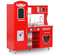 vidaXL Cucina Giocattolo per Bambini in MDF 84x31x89 cm Rossa