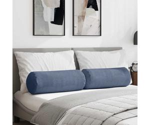 vidaXL Cuscini a rullo 2 pcs Blu Ø 25 x 70 cm Tessuto in Cords