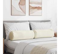 vidaXL Cuscini a rullo 2 pcs Crema Ø 25 x 70 cm Tessuto in Cords