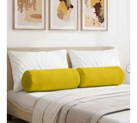 vidaXL Cuscini a rullo 2 pcs Giallo Ø 25 x 70 cm Tessuto in Cords