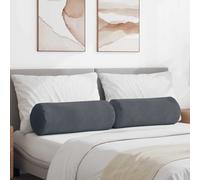 vidaXL Cuscini a Rullo 2 PCS Grigio Scuro Ø 25 x 70 cm, Cuscini cilindrici per Il Salotto, federe Removibili, Decorazione Comfy, Cuscini Eleganti
