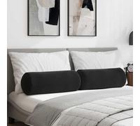 vidaXL Cuscini a rullo 2 pcs Nero Ø 25 x 70 cm Tessuto in Cords