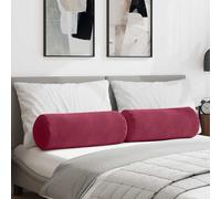 vidaXL Cuscini a rullo 2 pcs Rosso Vino Ø 25 x 70 cm Tessuto in Cords
