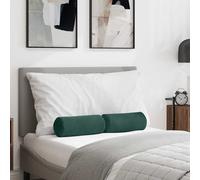 vidaXL Cuscini a rullo 2 pcs Verde Scuro Ø 15 x 40 cm Tessuto in Cords