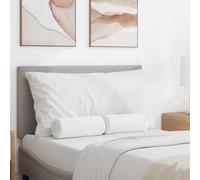 vidaXL Cuscini a rullo 2 pz Tessuto Bianco Ø 15 x 40 cm