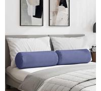 vidaXL Cuscini a rullo 2 pz Tessuto Blu jeans Ø 25 x 70 cm