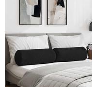 vidaXL Cuscini a rullo 2 pz Tessuto Nero Ø 25 x 70 cm