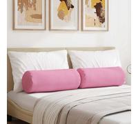 vidaXL Cuscini a rullo 2 pz Tessuto Rosa Ø 25 x 70 cm
