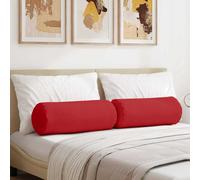 vidaXL Cuscini a rullo 2 pz Tessuto Rosso Ø 25 x 70 cm