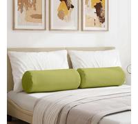 vidaXL Cuscini a rullo 2 pz Tessuto Verde chiaro Ø 25 x 70 cm