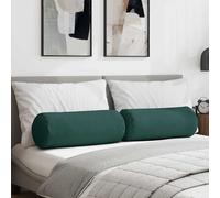 vidaXL Cuscini a rullo 2 pz Tessuto Verde Scuro Ø 25 x 70 cm