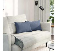 vidaXL Cuscini da Divano 2 pcs Blu 50 x 30 cm Tessuto in Cords