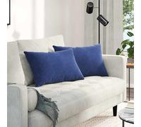 vidaXL Cuscini da Divano 2 pcs Blu Polizia 60 x 40 cm Tessuto in Cords