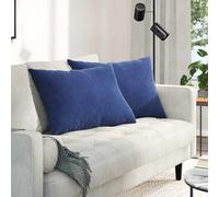 vidaXL Cuscini da Divano 2 pcs Blu Polizia 70 x 50 cm Tessuto in Cords