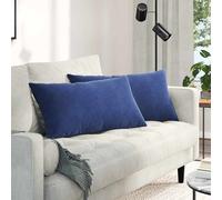 vidaXL Cuscini da Divano 2 pcs Blu Polizia 80 x 40 cm Tessuto in Cords