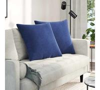 vidaXL Cuscini da Divano 2 pcs Blu Polizia 80 x 80 cm Tessuto in Cords