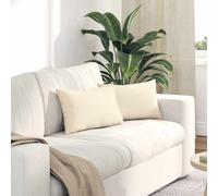 vidaXL Cuscini da Divano 2 pcs Crema 50 x 30 cm Tessuto in Cords