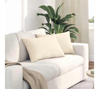 vidaXL Cuscini da Divano 2 pcs Crema 60 x 40 cm Tessuto in Cords