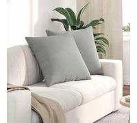 vidaXL Cuscini da Divano 2 pcs Grigio chiaro 80 x 80 cm Tessuto
