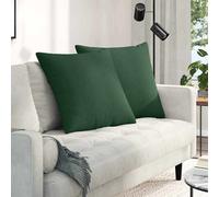 vidaXL Cuscini da Divano 2 pcs Verde Scuro 80 x 80 cm Tessuto in Cords