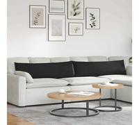 vidaXL Cuscini da Divano 2 pz Tessuto in Microfibra Nero 145 x 40 cm