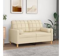 vidaXL Cuscini Decorativi 2 pz Crema Ø15x50 cm in Tessuto