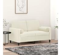 vidaXL Cuscini Decorativi 2 pz Crema Ø15x50 cm in Velluto