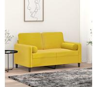 vidaXL Cuscini Decorativi 2 pz Giallo Ø15x50 cm in Velluto