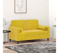 vidaXL Cuscini Decorativi 2 pz Giallo Ø15x50 cm in Velluto