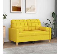 vidaXL Cuscini Decorativi 2 pz Giallo Chiaro Ø15x50 cm in Tessuto