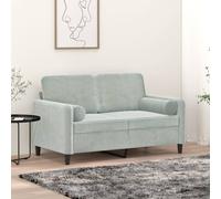 vidaXL Cuscini Decorativi 2 pz Grigio Chiaro Ø15x50 cm in Velluto