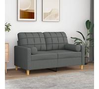 vidaXL Cuscini Decorativi 2 pz Grigio Scuro Ø15x50 cm in Tessuto