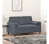 vidaXL Cuscini Decorativi 2 pz Grigio Scuro Ø15x50 cm in Velluto