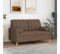vidaXL Cuscini Decorativi 2 pz Marrone Ø15x50 cm in Tessuto