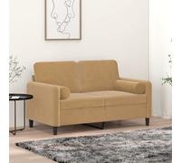 vidaXL Cuscini Decorativi 2 pz Marrone Ø15x50 cm in Velluto