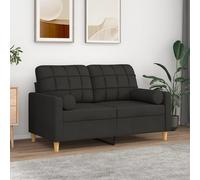 vidaXL Cuscini Decorativi 2 pz Nero Ø15x50 cm in Tessuto